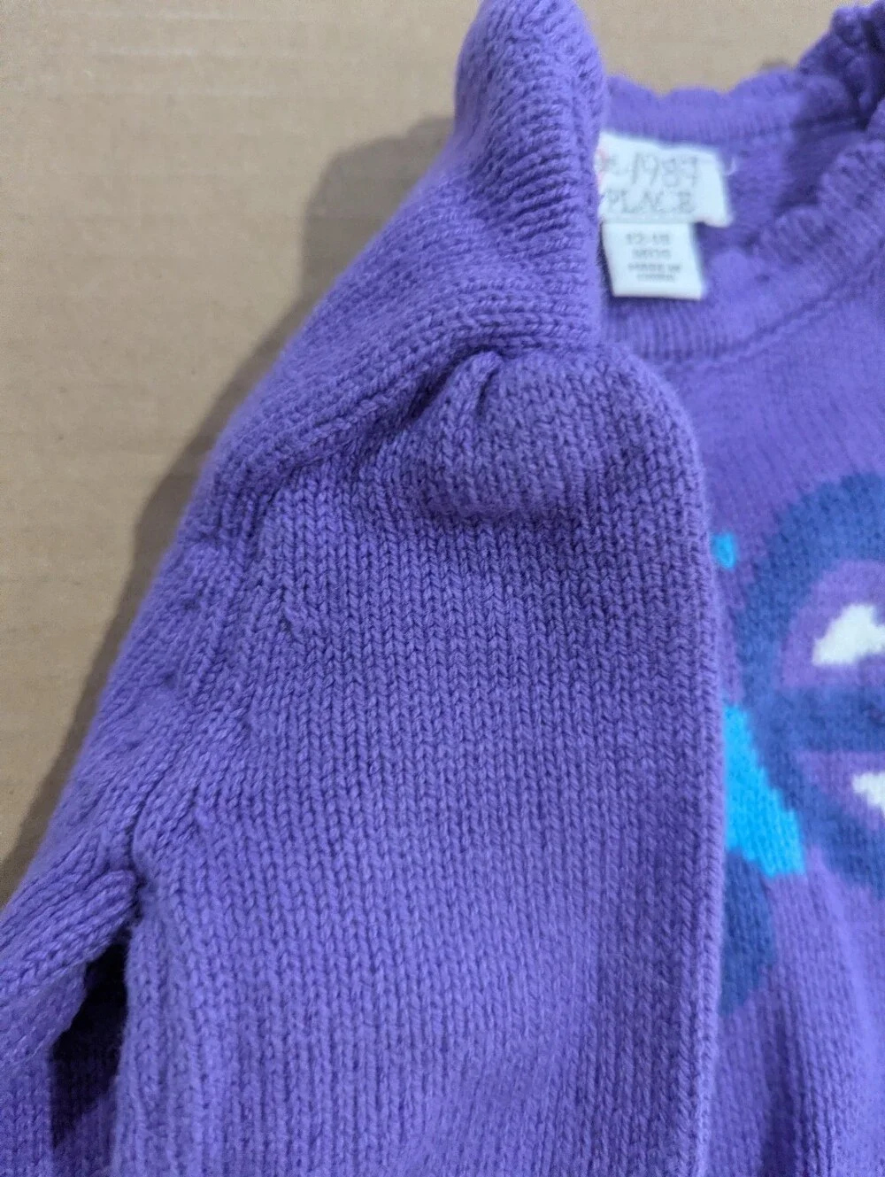 The Children's Place Purple Butterfly Crew Neck Sweater Sz 12-18 Mo *NWOT